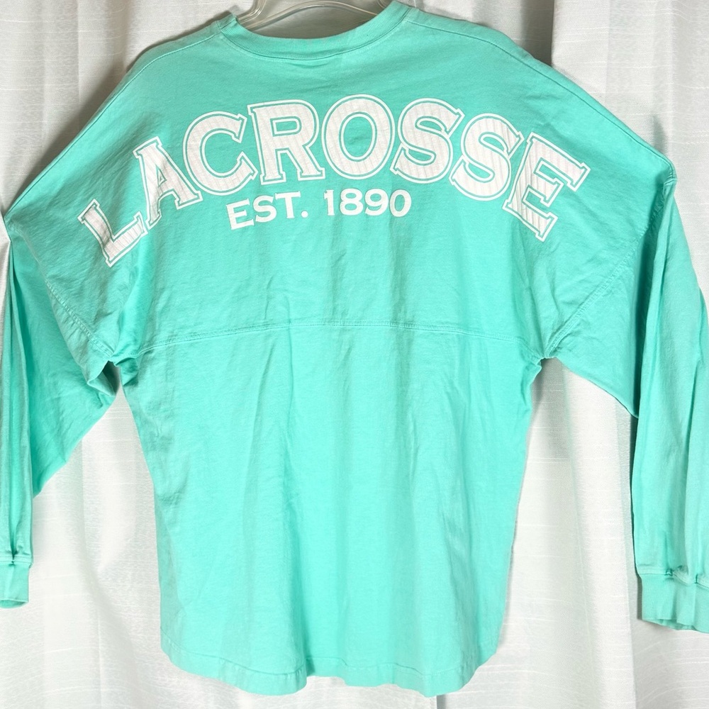 Spirit Mint Green Long Sleeve Shirt Lacrosse white/ lt.pink screen print size L